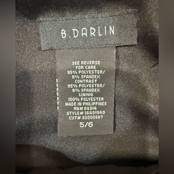 B Darlin Sweetheart Neck Floral Print Tie Waist Bubble Black Mini Dress Size 5/6 - Picture 8 of 8